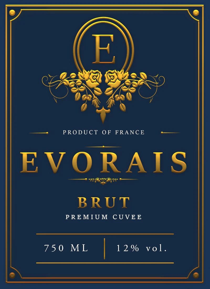 Evorais Brut cuvee label