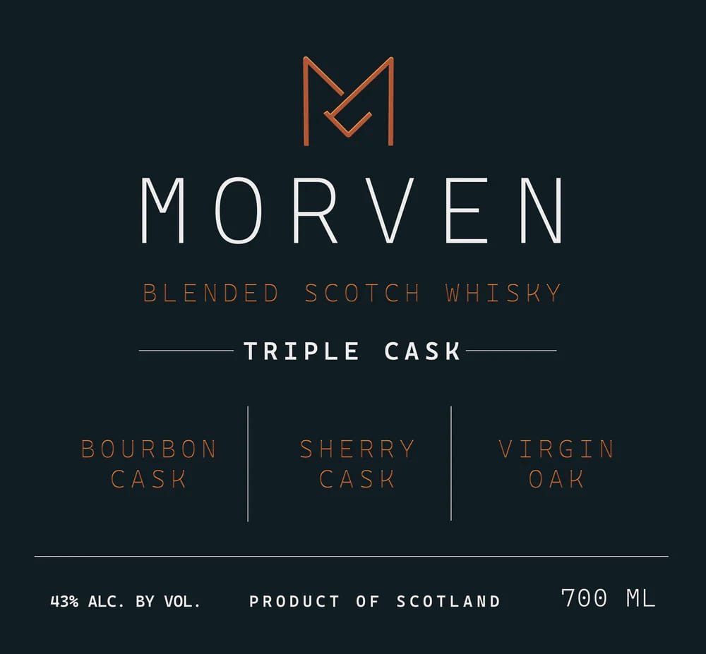 Morven Scotch whisky label