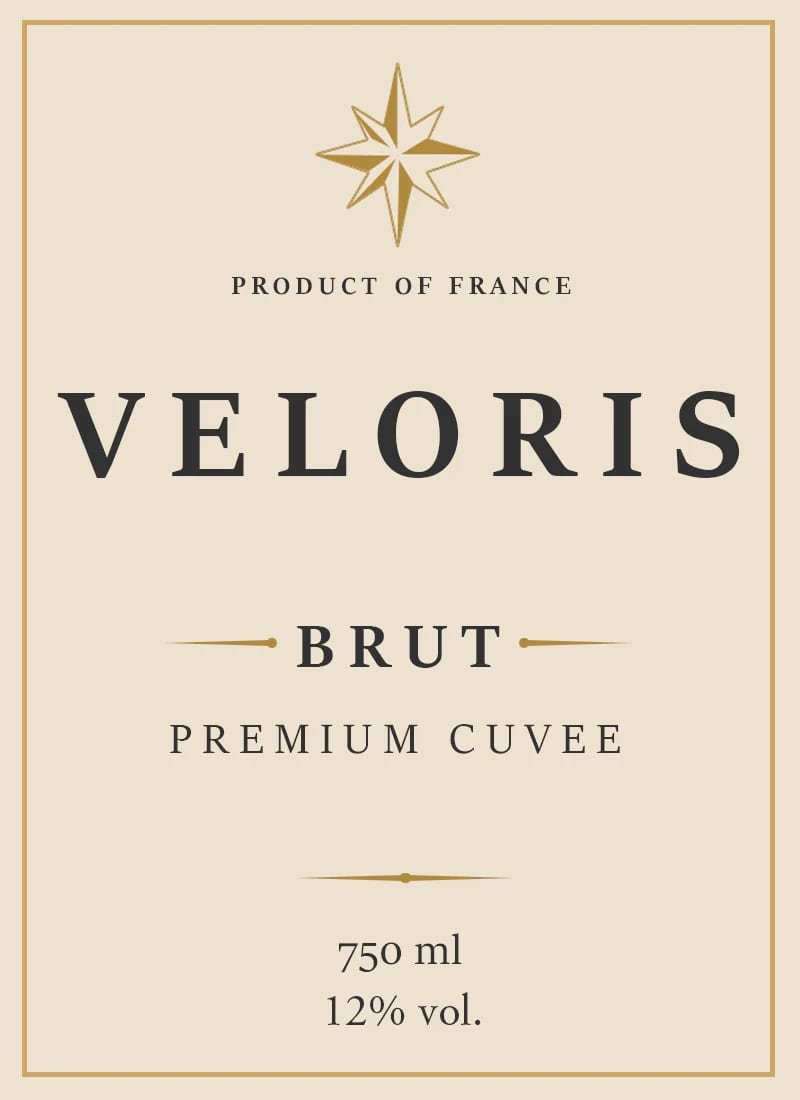 Veloris Brut cuvee label