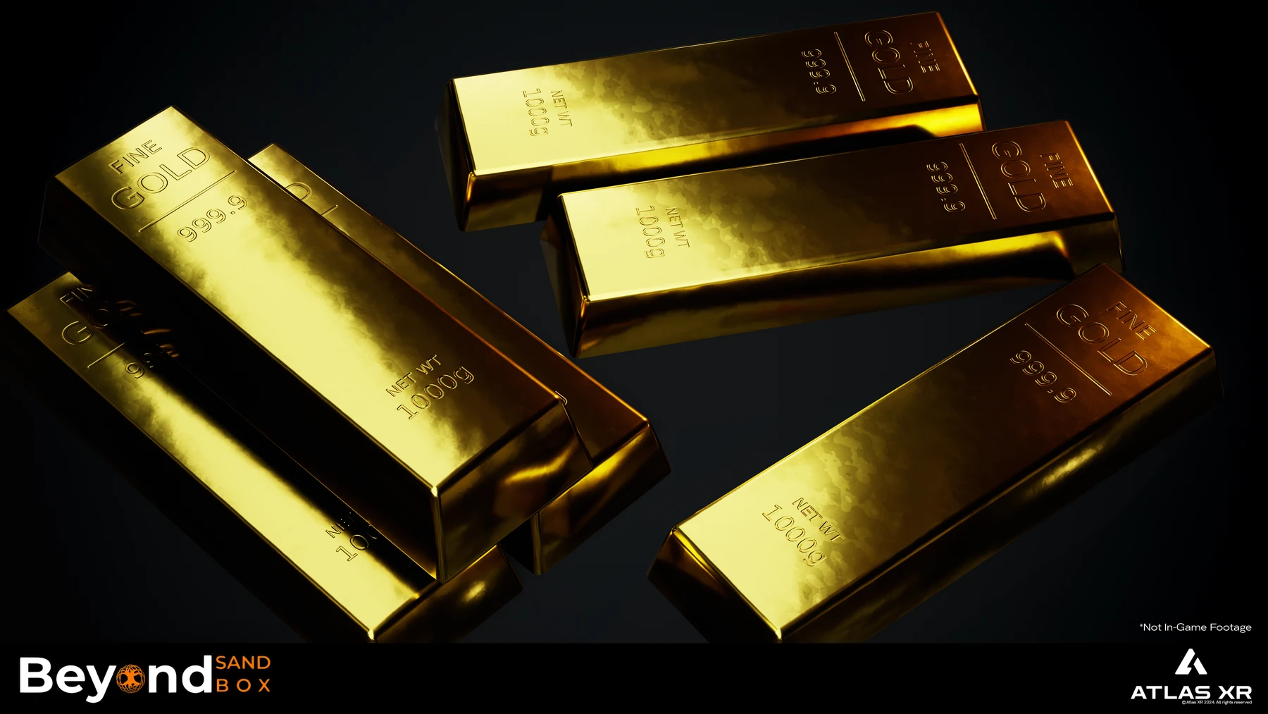 Gold bar game assets with engraved markings