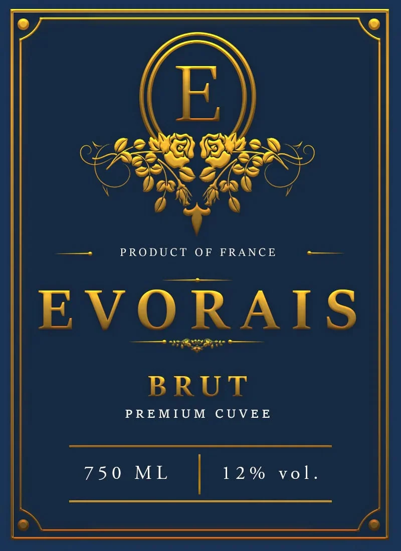 Evorais Brut cuvee label