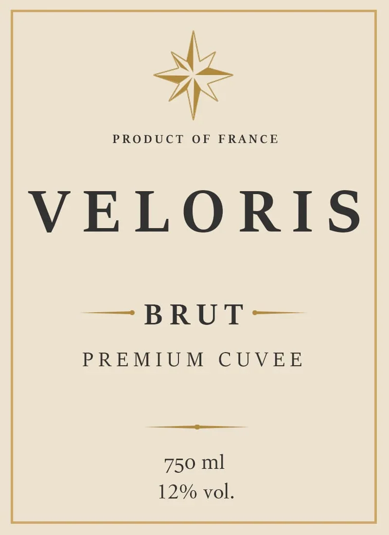 Veloris Brut cuvee label